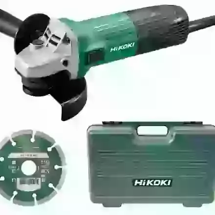 HIKOKI G12STX 600W 115mm Angle Grinder with Slide Switch, 110/240V with Diamond Disc and Carry Case